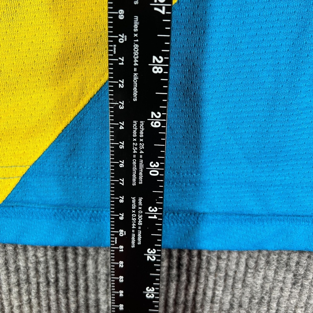 Vintage Jerzees Soccer Jersey Mens Large Blue Striped #2 1/4 Zip Short Sleeve - Picture 7 of 10
